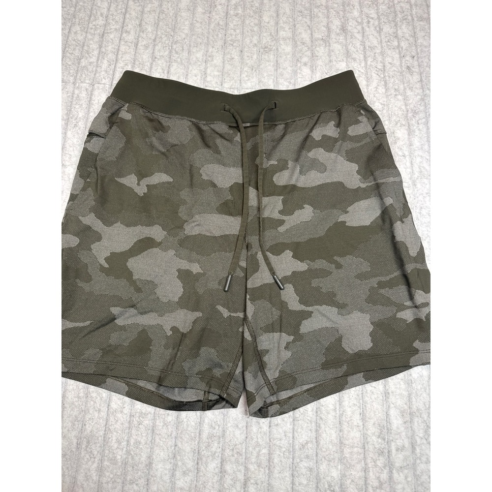 Lululemon Mens THE Short 7 Heritage‎ 365 Camo Dark Olive Green Large LM7AN9S